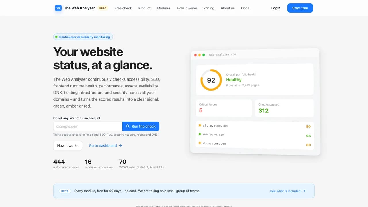 Web Analyser screenshot